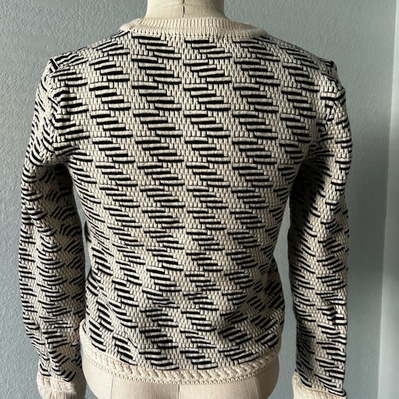 TORY BURCH Women's Geometric Wool Sweater - Picture 4 of 6